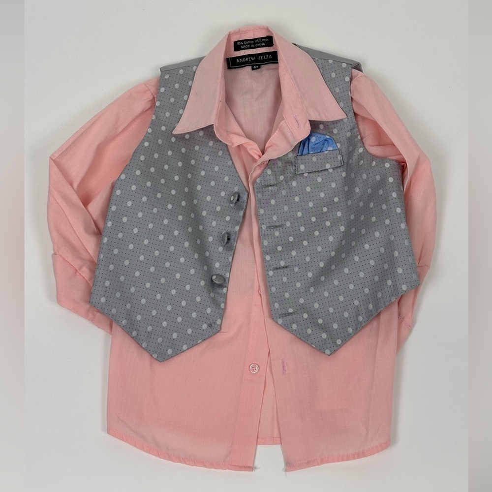 Toddler Boys Casual Button Down w/ Vest